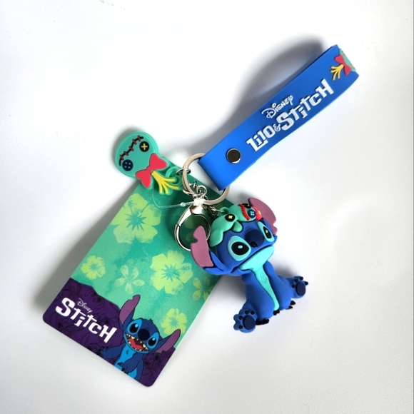 Disney 3D Lilo&Stitch, Stitch Keychain, Scrump Charm Wristlet with Key Ring - Picture 3 of 5